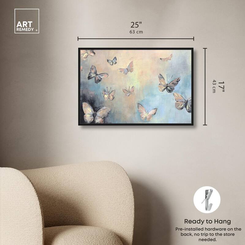 Textured Butterflies I Canvas by Art Remedy