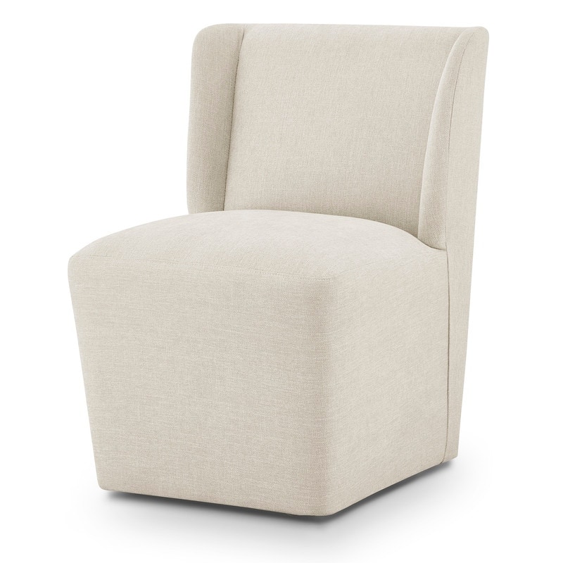 Spruce & Spring Iris Modern Upholstered Fabric Dining Chair with Casters