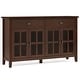 preview thumbnail 2 of 40, WYNDENHALL Stratford 60" Wide Solid Wood Transitional Large 4 Door Sideboard Buffet -  17"d x 60"w x 34"h
