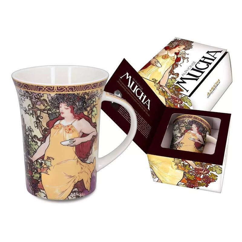 Carmani Four Seasons by A. Mucha Mug in A Gift Box - 11.8oz - Fall - 1 Piece