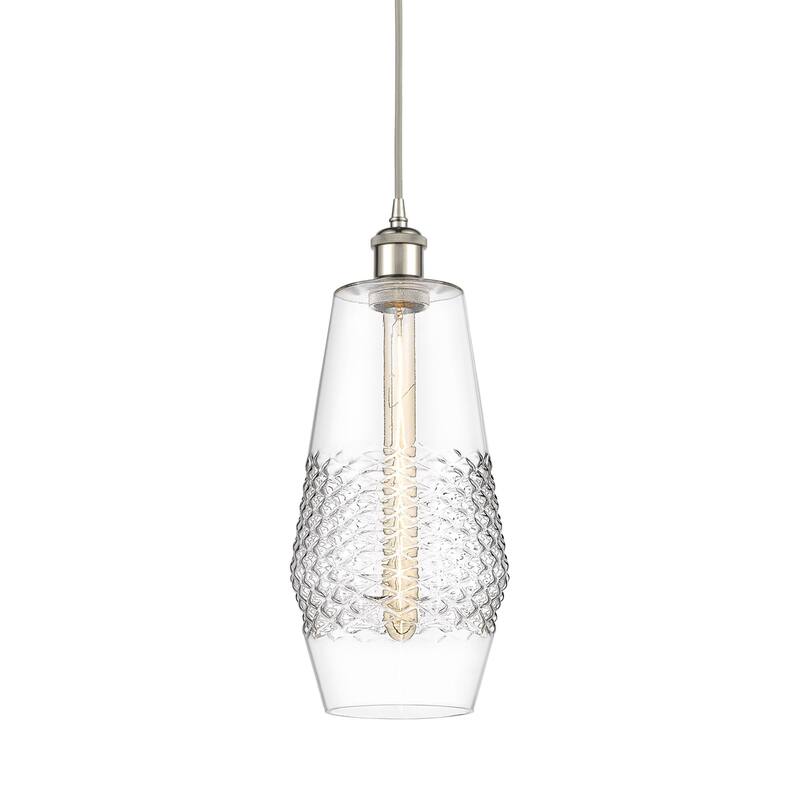 Innovations Lighting 516-1P-17-7 Windham Pendant Windham 7" Wide Mini - Polished Nickel / Clear