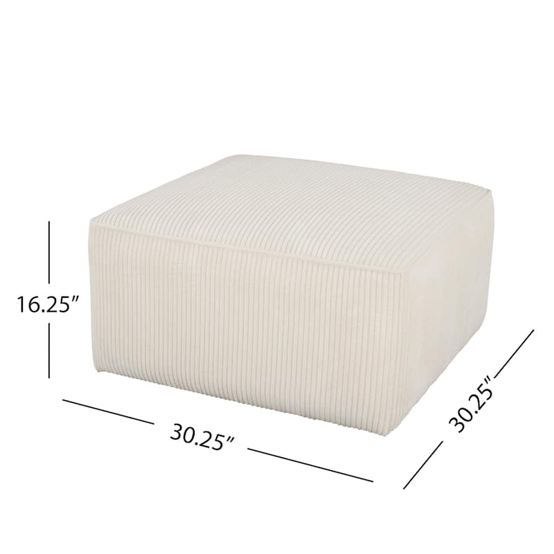 Upholstered Square Ottoman - Fabric Footstool