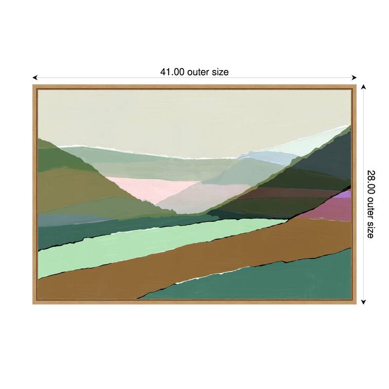 Layered Mountains And Valleys I by Cartissi Framed Canvas Wall Art Print - 41 x 28 in