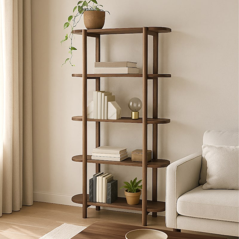 Bower Home 60" Modern Wood Bookcase - 32 W x 15 D x 60 H"