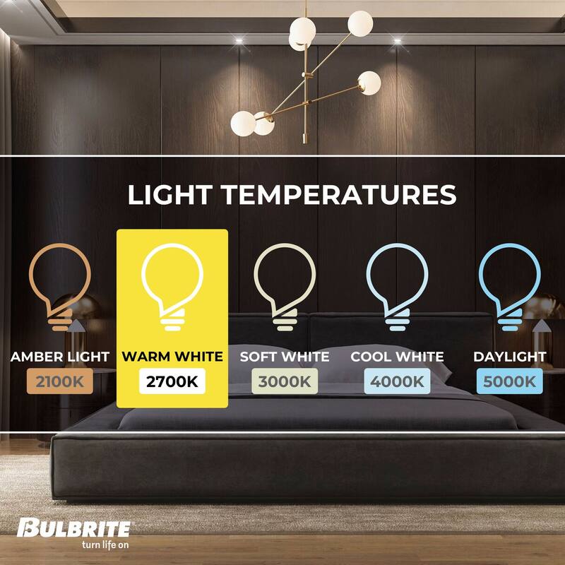Bulbrite LED Filament Pack of (4) 4.5 Watt Mini T5 Light Bulbs with Clear Finish and Bi-Pin (G9) Base - Warm White Light