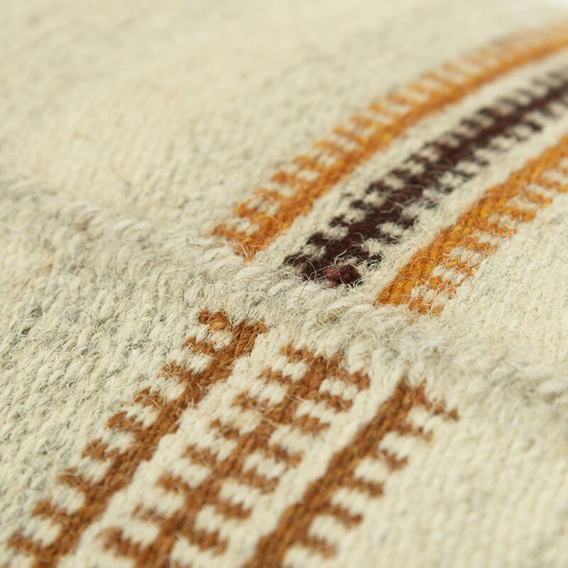 Color Off-Set Stripe Wool Pillow Cover