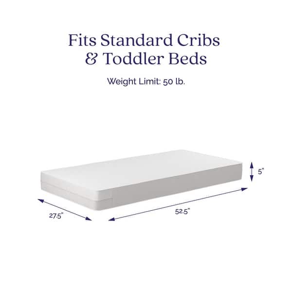 Signature Sleep Sweet Cuddles Baby Crib & Toddler Bed Mattress with Waterproof and Stain Resistant Cover, White