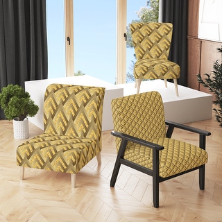 Yellow plaid chair deals