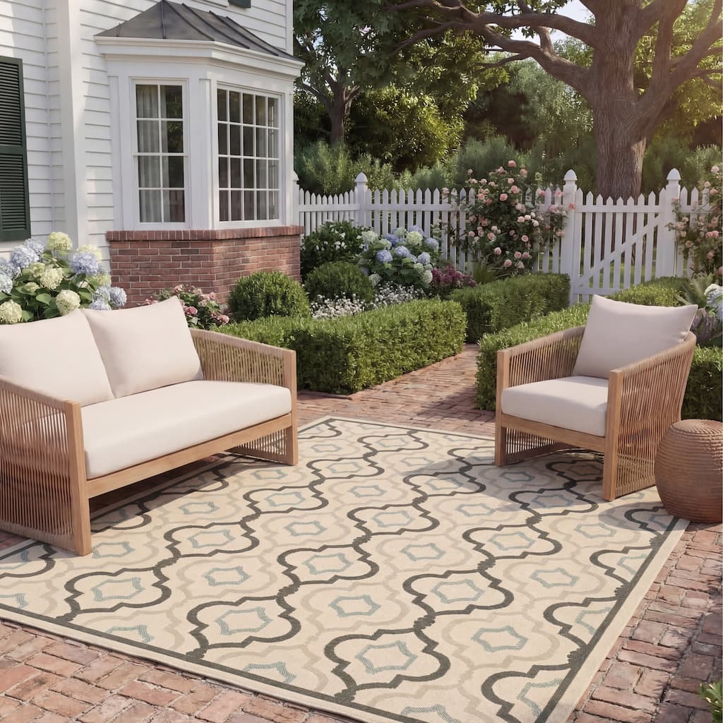 SAFAVIEH Courtyard Annmarie Indoor/ Outdoor Waterproof Patio Backyard Rug