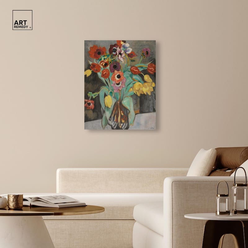 Valtat Anemones Tulipes Canvas by Art Remedy, Gallery Wrapped