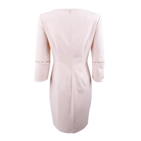 calvin klein pink dress with pearls