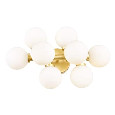 Arya 8 Light Wall Sconce With Satin Gold Finish - Satin Gold