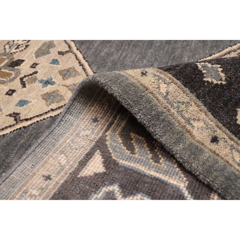 ECARPETGALLERY Hand-knotted Finest Agra Jaipur Dark Grey Wool Rug - 8'6 x 11'3