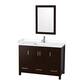 Option Espresso, White Cultured Marble Top, Chrome Trim