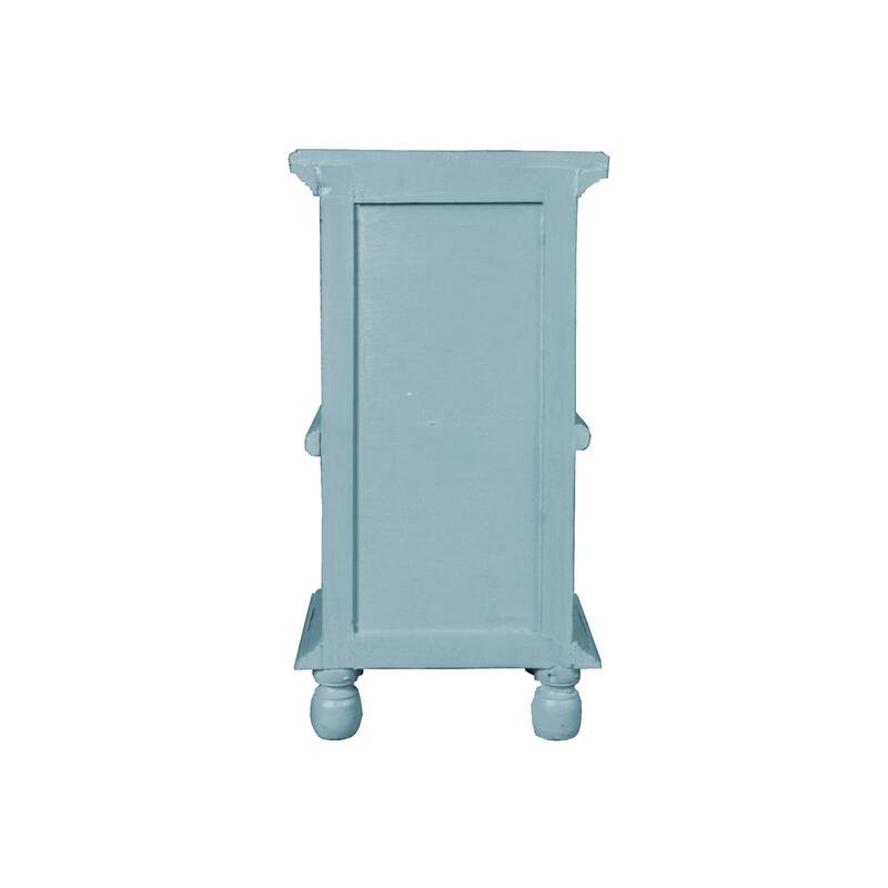Solid Wood End Table - Fully Assembled Side Table for Living Room, Bedroom, Coastal Decor - 26.5