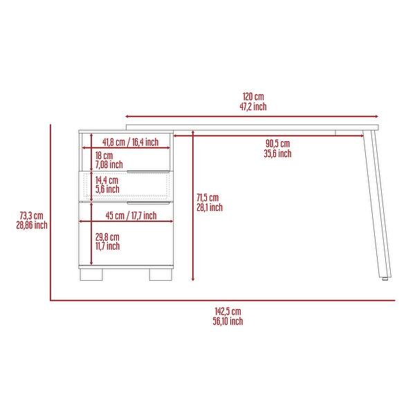 Specialties Computer Desk Writing Desk with File Cabinet Built-in ...