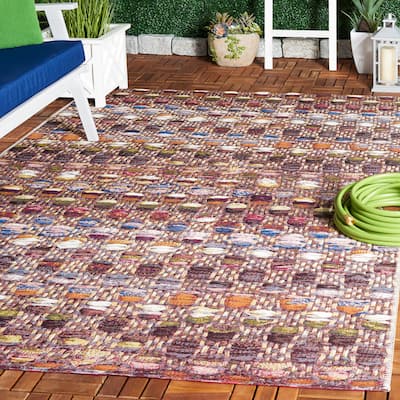 SAFAVIEH Barbados Diva Modern Waterproof Patio Backyard Rug - 8' x 10'5"