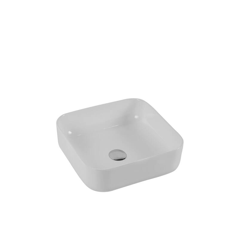 15.3" Square Countertop Ceramic Washbasin