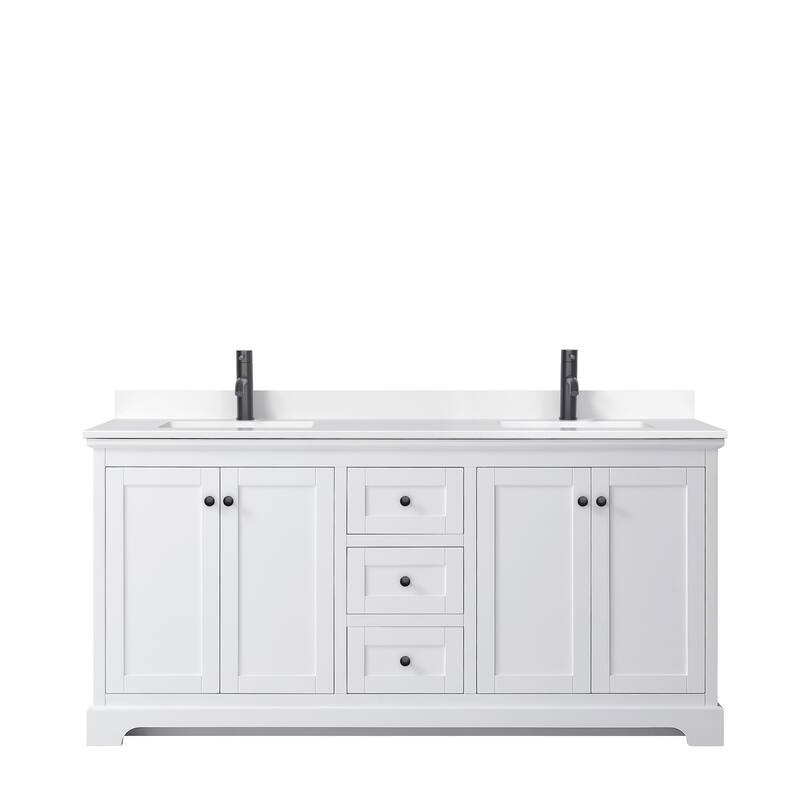 Avery 72 Inch Double Vanity, Cultured Marble Top