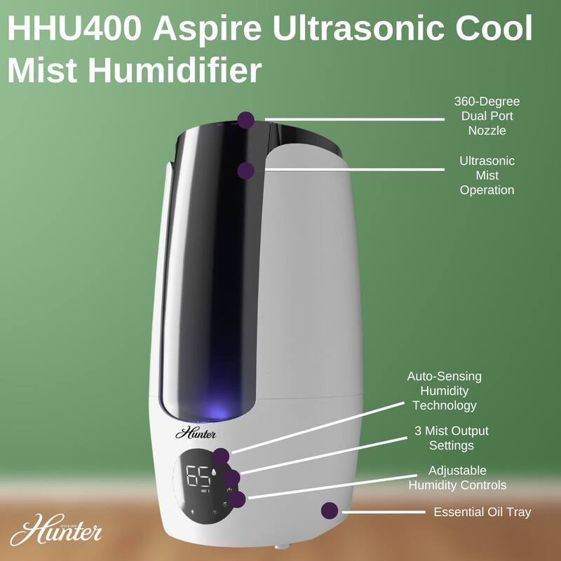 Hunter HHU400 Aspire Ultrasonic Cool Mist Humidifier