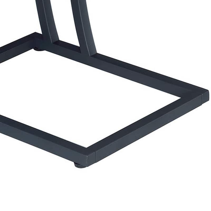 11.75 in. Brown and Black Rectangle Wood End Table with Storage Drawer for Convenience