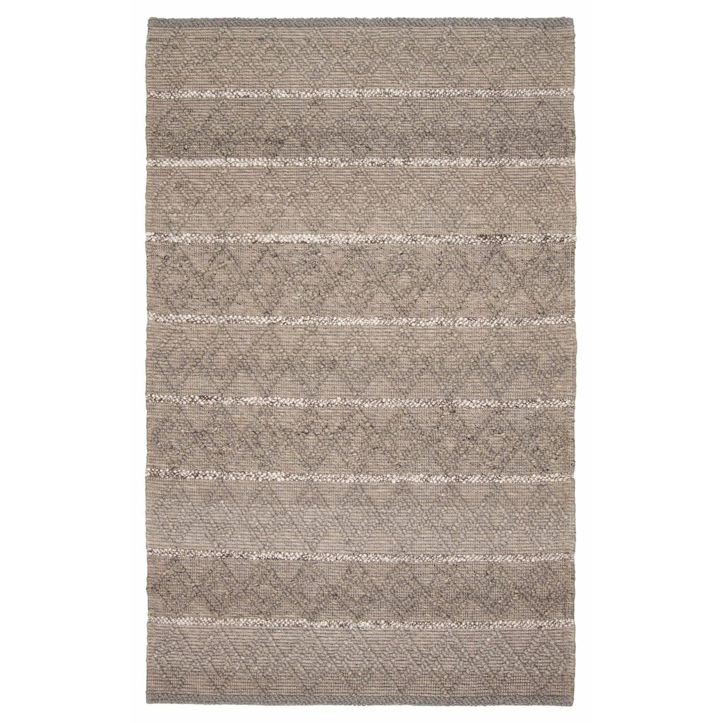 ECARPETGALLERY Braid weave Sienna Taupe Wool Rug - 5'1 x 8'1
