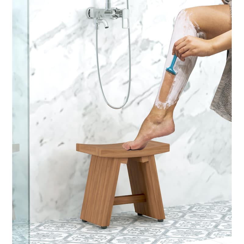 13" Asia Teak Shaving & Washing Foot Rest
