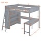 preview thumbnail 4 of 35, Full Size Loft Bed with Desk and Shelf