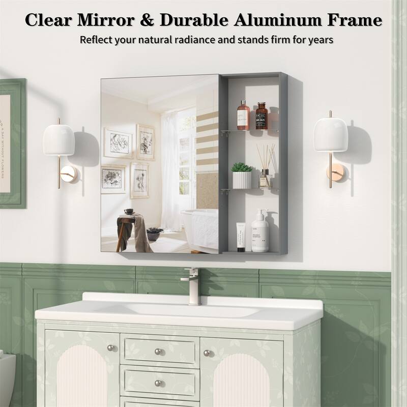 30"x 28" Medicine Cabinet with Mirror