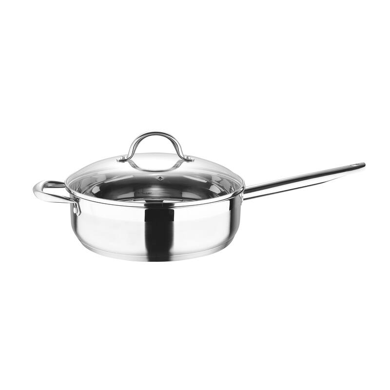 Bergner 5Quart Saute Pan with Helper Handle Stainless Steel Dishwasher