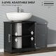 preview thumbnail 22 of 32, HOMCOM Pedestal Sink Storage Cabinet, Farmhouse Freestanding Bathroom Sink Cabinet with 2 Barn Doors and Adjustable Shelf, White