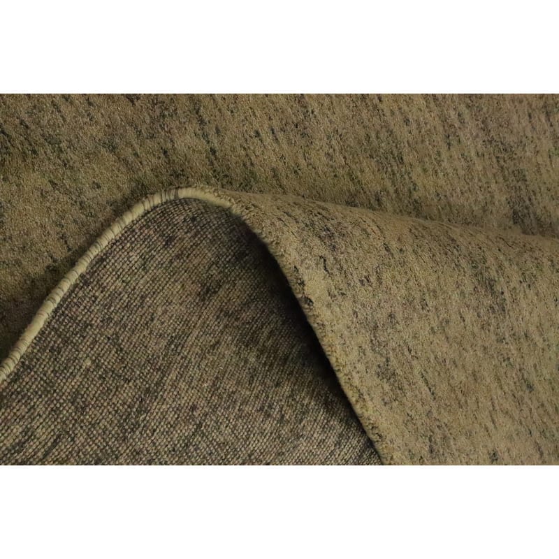 Hand Knotted Oriental 100% Wool Carpet Modern Modern Green Gabbeh Area Rug - 9' 6'' X 6' 5''