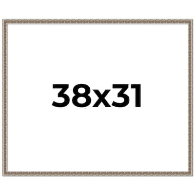 38x31 Frame Silver Versailles Ornate Solid Wood Picture Frame | 1 Inch