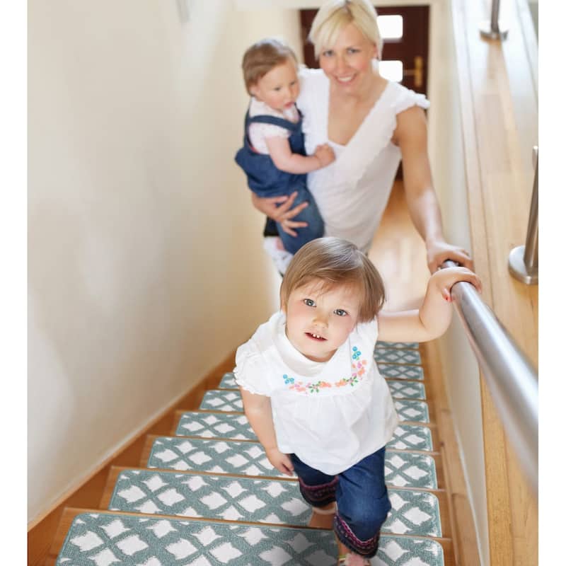 SUSSEXHOME Floral Collection Stair Treads 9 in. x 28 in.