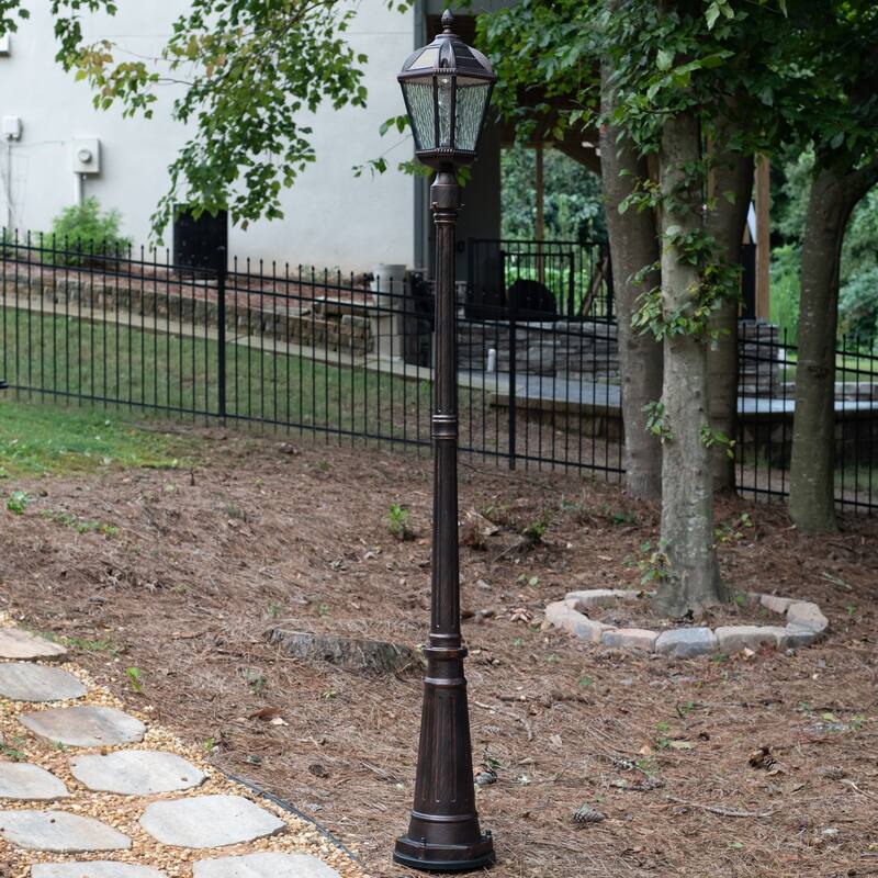 Gama Sonic 87 in. Royal Bulb Solar Warm White LED Lamp Post Light Set
