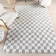 preview thumbnail 23 of 40, Nuloom Adelaide Mid-Century Checkered Shag Area Rug 10' x 14' - Light Grey