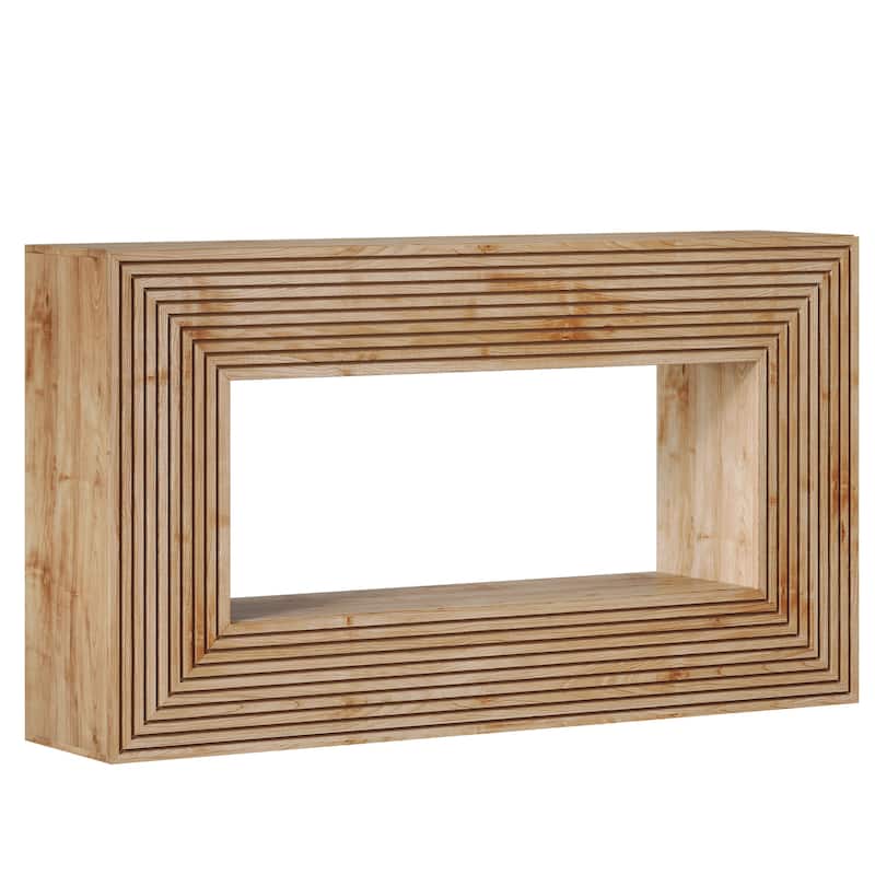 Narrow Wood Console Sofa Accent Table for Entryway Living Room