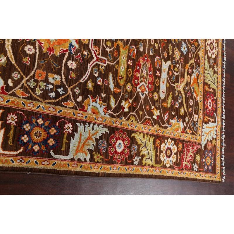 Vegetable Dye Floral Ziegler Wool Area Rug Handmade Oriental Carpet - 6'5" x 9'7"