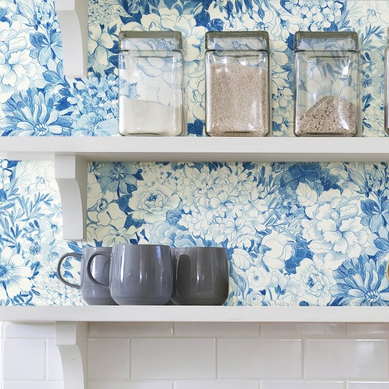 NuWallpaper Indigo Empress Garden Peel & Stick Wallpaper - 216in x 20.5in x 0.025in