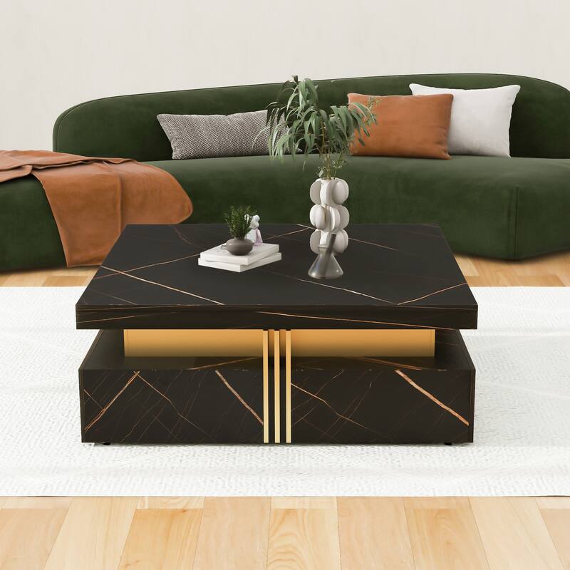 Square Storage Coffee Table with 4 Drawers
