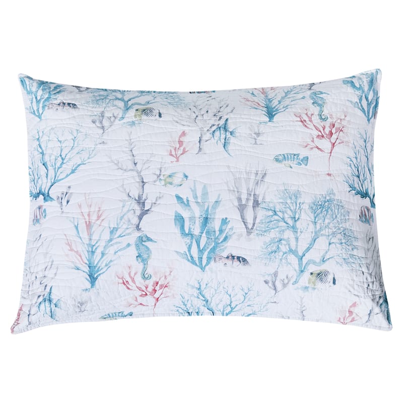 St. Vincent Coastal Beach Cotton Quilt Set - Reversible and Machine Washable