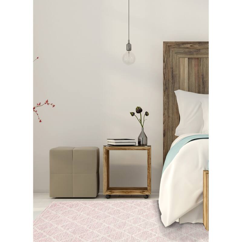 ECARPETGALLERY Braid weave Sienna Pink Wool Rug - 5'11 x 9'1