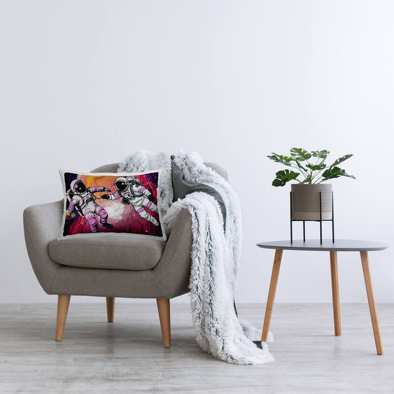 Stupell Astronauts & Bright Nebula Decorative Printed Throw Pillow Design by Jesse Keith