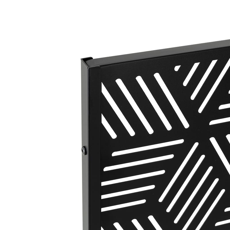 Glitzhome 6ft Galvanized Steel Privacy Screen Fence Panel Room Divider - 3' x 6'