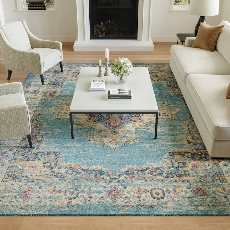 Porch & Den Dobbin Vintage Persian Medallion Farmhouse Area Rug