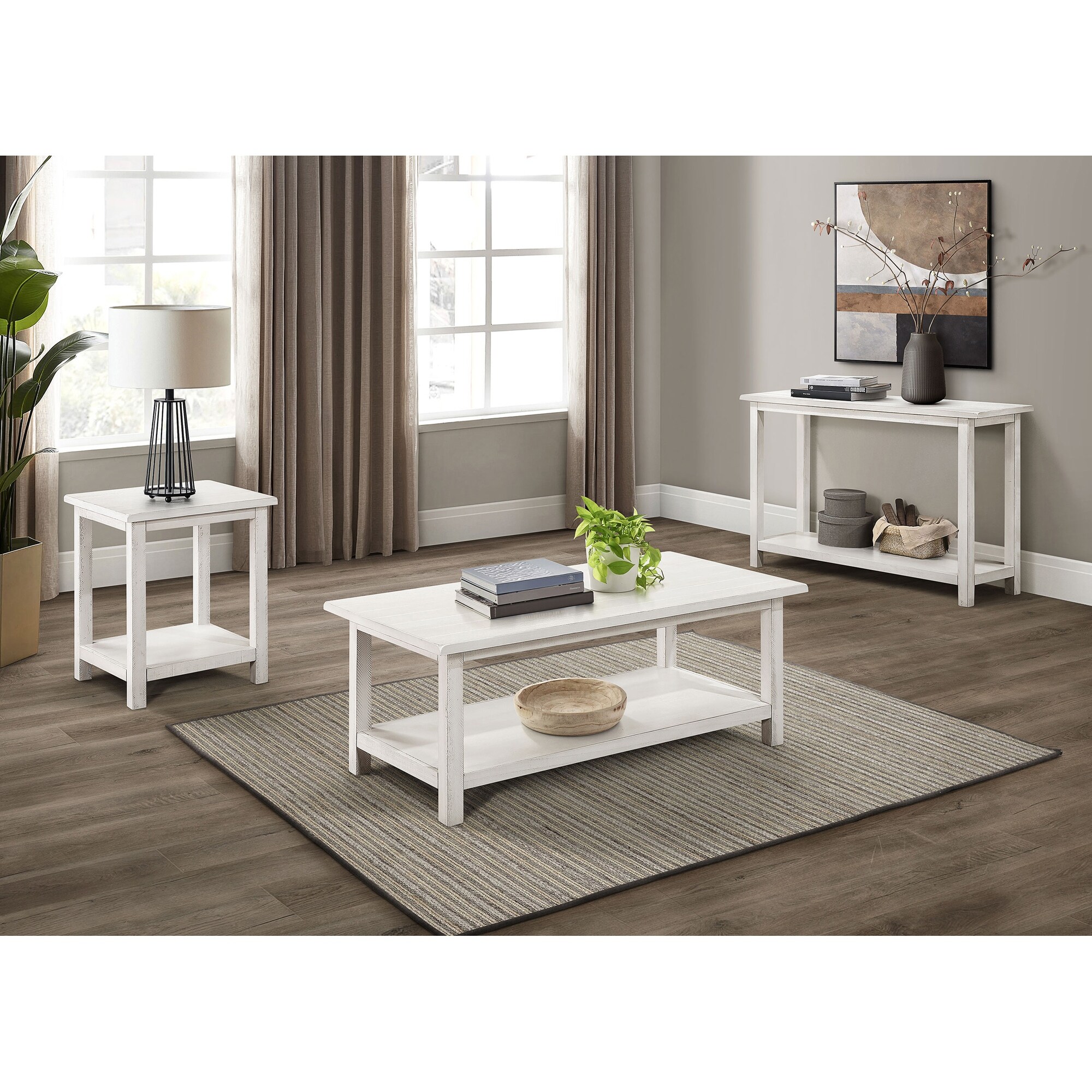 Castleton White Wood Entryway Sofa Console Table - Bed Bath