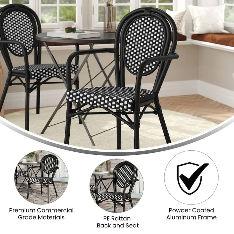 All-Weather Commercial Paris Chair with Metal Frame