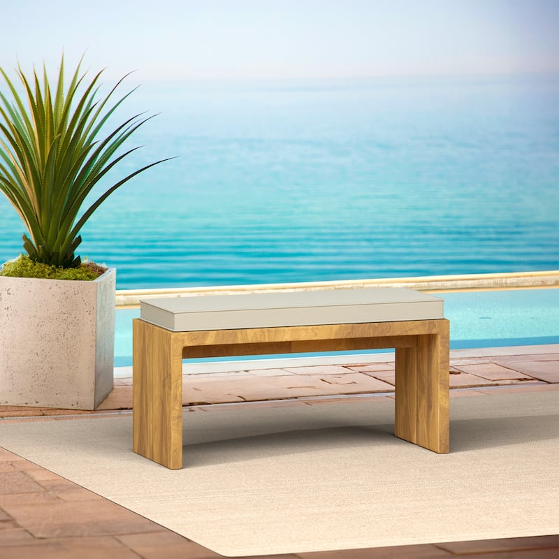 ARDEN Foam Outdoor Double Welted Bench Cushion, 48 x 18