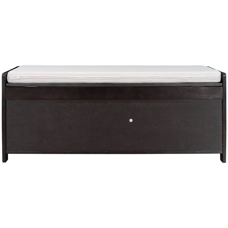 3-drawer Wooden Storage Bench with Cushion