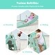 preview thumbnail 7 of 9, 3-in-1 Kids Climber Slide Play Set with Basketball Hoop and Ball-Green - 71" X 21.5" X 31" (L x W x H)
